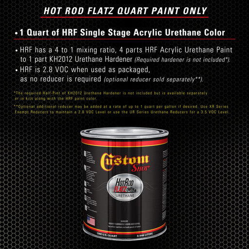 Vanilla Shake - Hot Rod Flatz Flat Matte Satin Urethane Auto Paint - Paint Quart Only - Professional Low Sheen Automotive, Car Truck Coating, 4:1 Mix Ratio