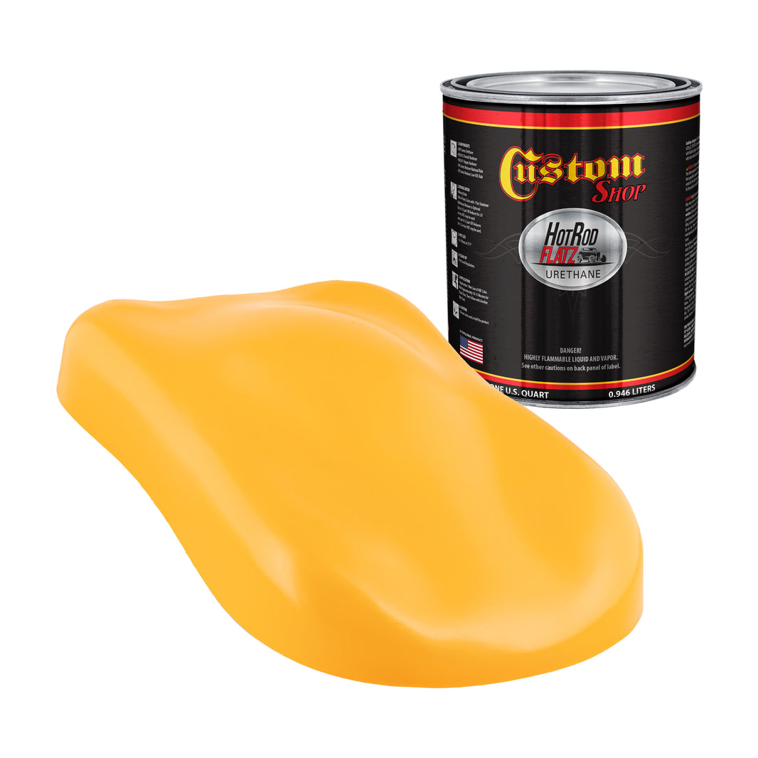 Maize Yellow - Hot Rod Flatz Flat Matte Satin Urethane Auto Paint - Paint Quart Only Coating, 4:1 Mix