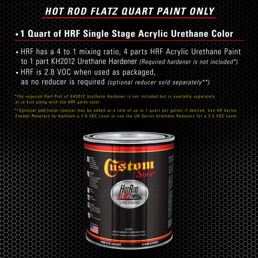 Light Gray Primer Tone - Hot Rod Flatz Flat Matte Satin Urethane Auto Paint - Paint Quart Only - Professional Low Sheen Automotive, Car Truck Coating, 4:1 Mix Ratio
