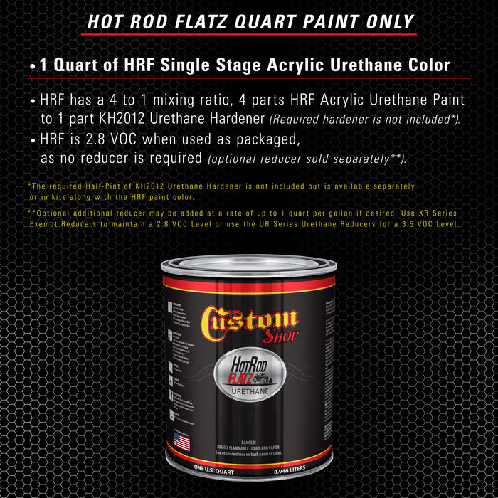 Light Gray Primer Tone - Hot Rod Flatz Flat Matte Satin Urethane Auto Paint - Paint Quart Only - Professional Low Sheen Automotive, Car Truck Coating, 4:1 Mix Ratio