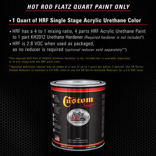 Dark Gray Primer Tone - Hot Rod Flatz Flat Matte Satin Urethane Auto Paint - Paint Quart Only - Professional Low Sheen Automotive, Car Truck Coating, 4:1 Mix Ratio