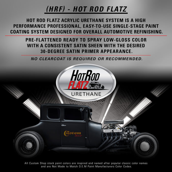 Dark Gray Primer Tone - Hot Rod Flatz Flat Matte Satin Urethane Auto Paint - Paint Quart Only - Professional Low Sheen Automotive, Car Truck Coating, 4:1 Mix Ratio