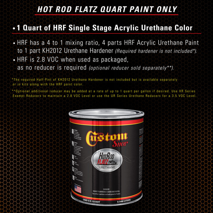 Burnt Orange - Hot Rod Flatz Flat Matte Satin Urethane Auto Paint - Paint Quart Only - Professional Low Sheen Automotive, Car Truck Coating, 4:1 Mix Ratio