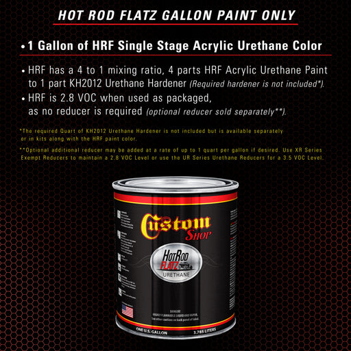 Corvette Red - Hot Rod Flatz Flat Matte Satin Urethane Auto Paint - Paint Gallon Only - Professional Low Sheen Automotive, Car Truck Coating, 4:1 Mix Ratio