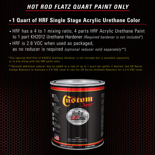 Corvette Red - Hot Rod Flatz Flat Matte Satin Urethane Auto Paint - Paint Quart Only - Professional Low Sheen Automotive, Car Truck Coating, 4:1 Mix Ratio