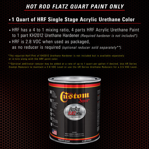Hot Rod Red - Hot Rod Flatz Flat Matte Satin Urethane Auto Paint - Paint Quart Only - Professional Low Sheen Automotive, Car Truck Coating, 4:1 Mix Ratio