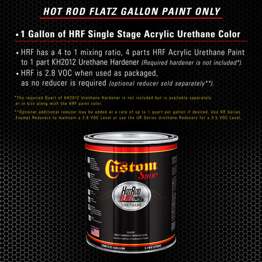 Sterling Silver Metallic - Hot Rod Flatz Flat Matte Satin Urethane Auto Paint - Paint Gallon Only - Professional Low Sheen Automotive, Car Truck Coating, 4:1 Mix Ratio