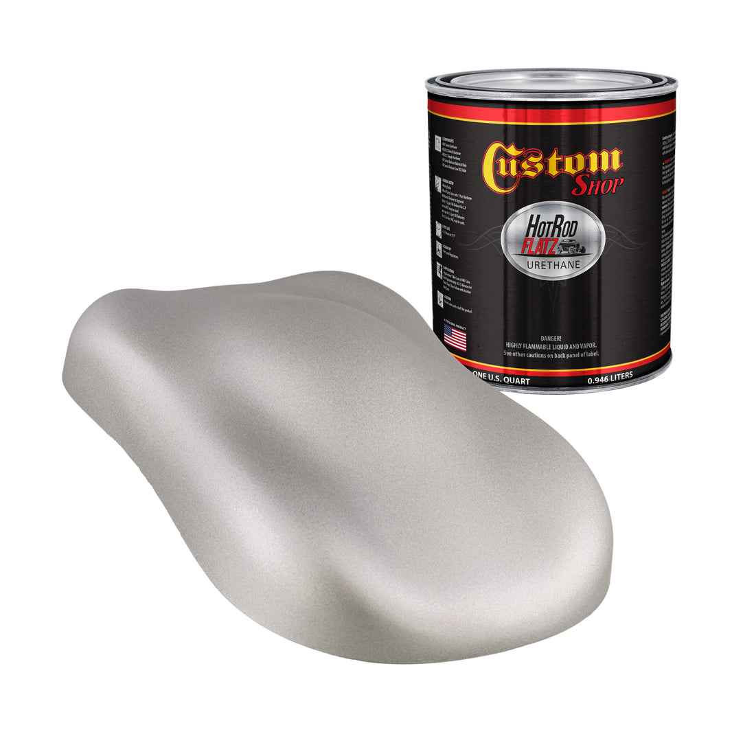 Sterling Silver Metallic - Hot Rod Flatz Flat Matte Satin Urethane Auto Paint - Paint Quart Only