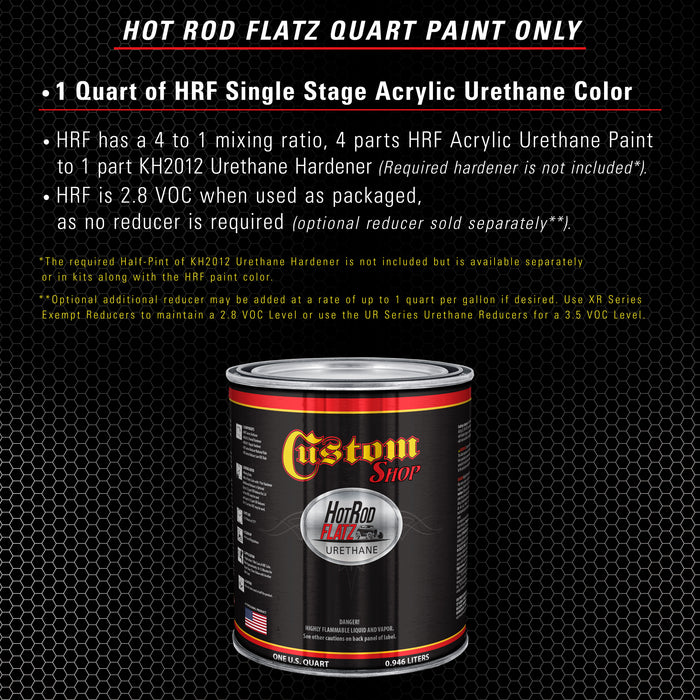 Sterling Silver Metallic - Hot Rod Flatz Flat Matte Satin Urethane Auto Paint - Paint Quart Only - Professional Low Sheen Automotive, Car Truck Coating, 4:1 Mix Ratio