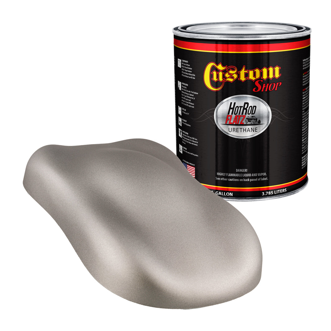 Pewter Silver Metallic - Hot Rod Flatz Flat Matte Satin Urethane Auto Paint - Paint Gallon Only
