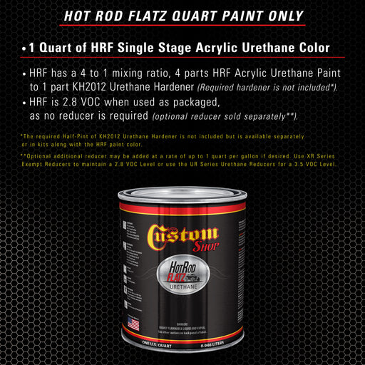 Pewter Silver Metallic - Hot Rod Flatz Flat Matte Satin Urethane Auto Paint - Paint Quart Only - Professional Low Sheen Automotive, Car Truck Coating, 4:1 Mix Ratio