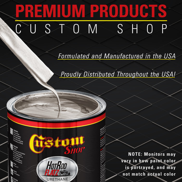 Pewter Silver Metallic - Hot Rod Flatz Flat Matte Satin Urethane Auto Paint - Paint Quart Only - Professional Low Sheen Automotive, Car Truck Coating, 4:1 Mix Ratio