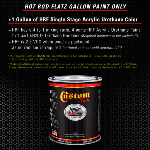 Titanium Gray Metallic - Hot Rod Flatz Flat Matte Satin Urethane Auto Paint - Paint Gallon Only - Professional Low Sheen Automotive, Car Truck Coating, 4:1 Mix Ratio