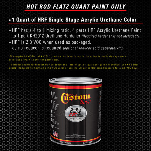 Titanium Gray Metallic - Hot Rod Flatz Flat Matte Satin Urethane Auto Paint - Paint Quart Only - Professional Low Sheen Automotive, Car Truck Coating, 4:1 Mix Ratio