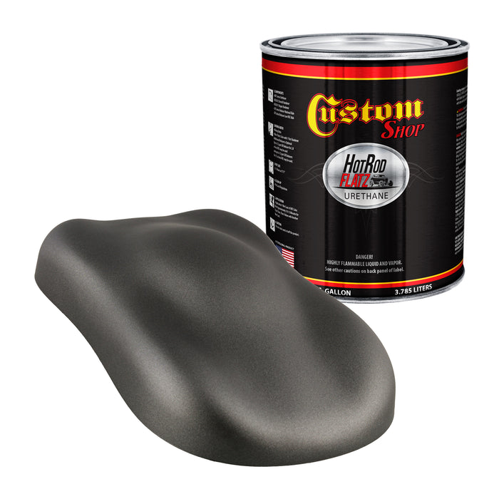 Dark Charcoal Metallic - Hot Rod Flatz Flat Matte Satin Urethane Auto Paint - Paint Gallon Only - Professional Low Sheen Automotive, Car Truck Coating, 4:1 Mix Ratio