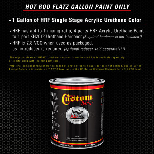 Dark Charcoal Metallic - Hot Rod Flatz Flat Matte Satin Urethane Auto Paint - Paint Gallon Only - Professional Low Sheen Automotive, Car Truck Coating, 4:1 Mix Ratio