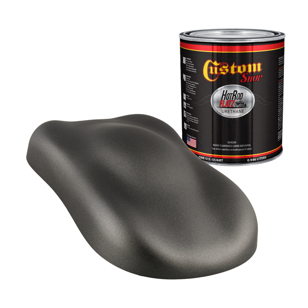 Dark Charcoal Metallic - Hot Rod Flatz Flat Matte Satin Urethane Auto Paint - Paint Quart Only