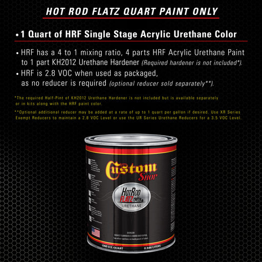Dark Charcoal Metallic - Hot Rod Flatz Flat Matte Satin Urethane Auto Paint - Paint Quart Only - Professional Low Sheen Automotive, Car Truck