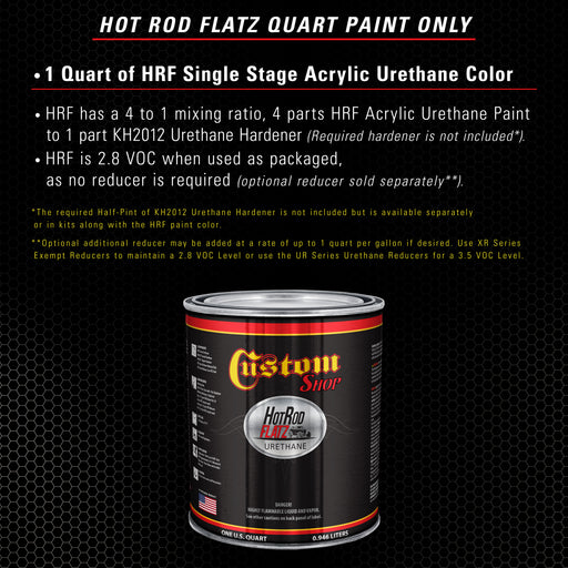 Dark Charcoal Metallic - Hot Rod Flatz Flat Matte Satin Urethane Auto Paint - Paint Quart Only - Professional Low Sheen Automotive, Car Truck Coating, 4:1 Mix Ratio