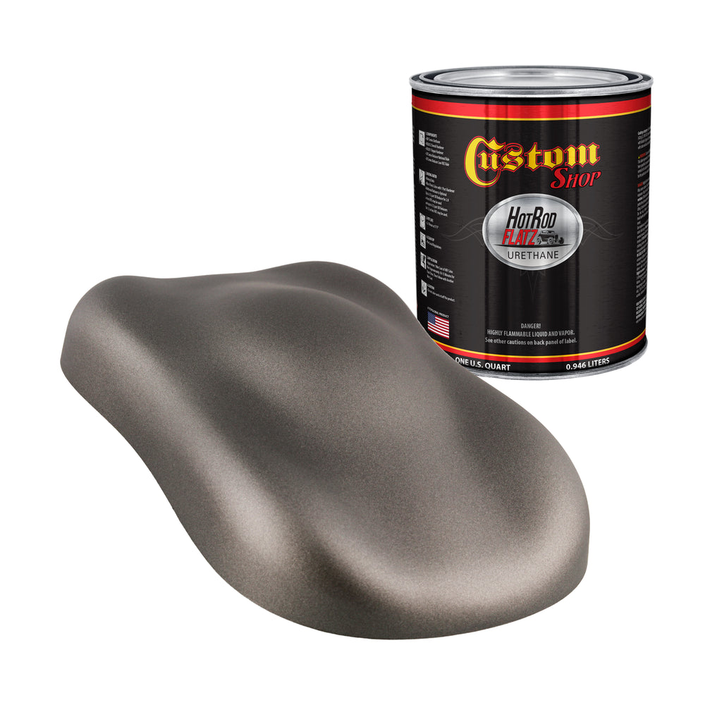 Graphite Gray Metallic - Hot Rod Flatz Flat Matte Satin Urethane Auto Paint - Paint Quart Only - Professional Low Sheen Automotive, Car Truck Coating, 4:1 Mix Ratio