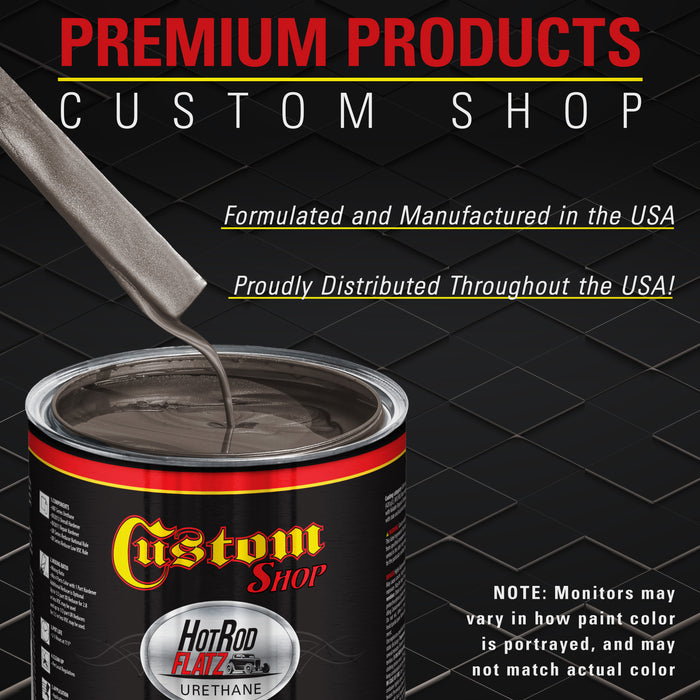 Graphite Gray Metallic - Hot Rod Flatz Flat Matte Satin Urethane Auto Paint - Paint Quart Only - Professional Low Sheen Automotive, Car Truck Coating, 4:1 Mix Ratio