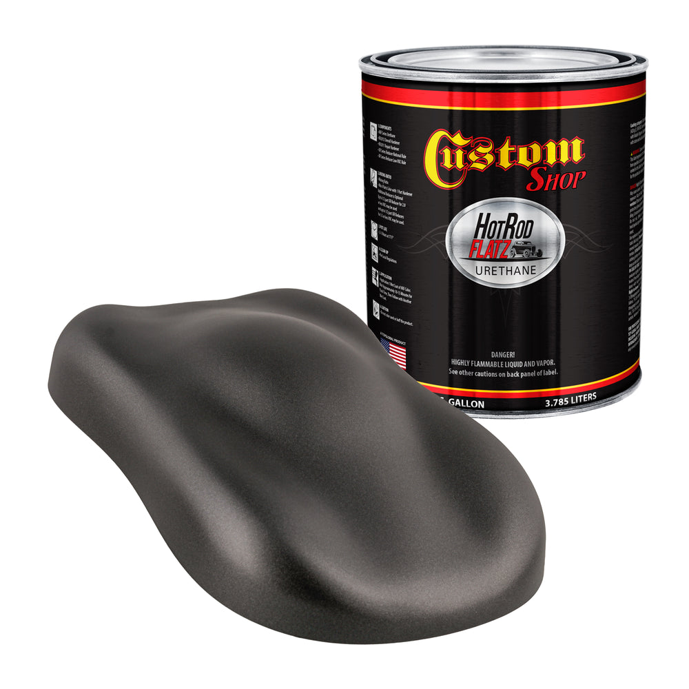 Anthracite Gray Metallic - Hot Rod Flatz Flat Matte Satin Urethane Auto Paint - Paint Gallon Only - Professional Low Sheen Automotive, Car Truck Coating, 4:1 Mix Ratio