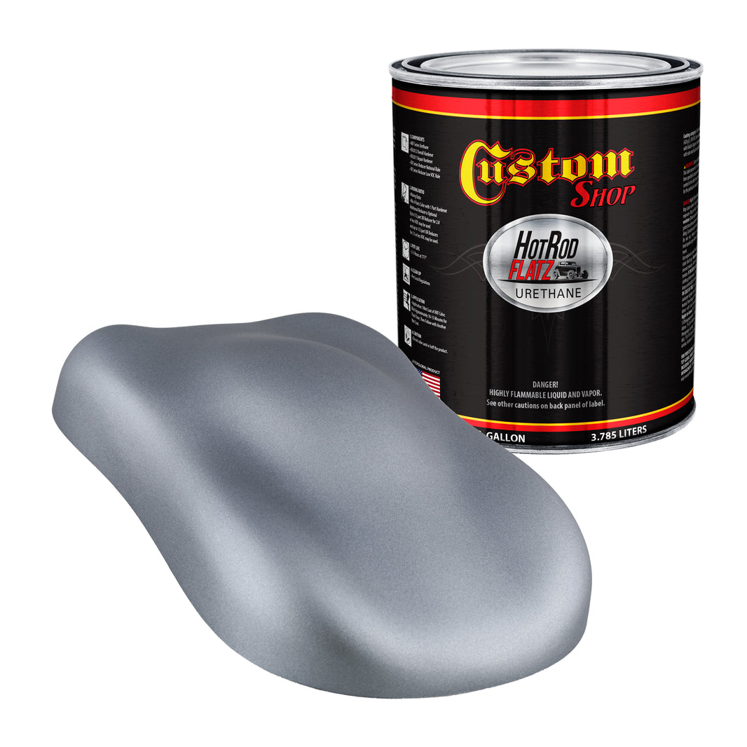 Cool Gray Metallic - Hot Rod Flatz Flat Matte Satin Urethane Auto Paint - Paint Gallon Only Coating