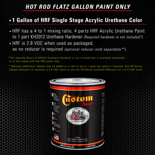 Cool Gray Metallic - Hot Rod Flatz Flat Matte Satin Urethane Auto Paint - Paint Gallon Only - Professional Low Sheen Automotive, Car Truck Coating, 4:1 Mix Ratio