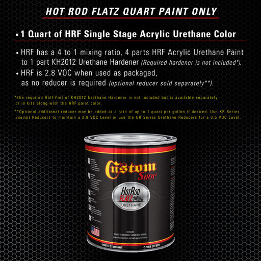 Cool Gray Metallic - Hot Rod Flatz Flat Matte Satin Urethane Auto Paint - Paint Quart Only - Professional Low Sheen Automotive, Car Truck Coating, 4:1 Mix Ratio