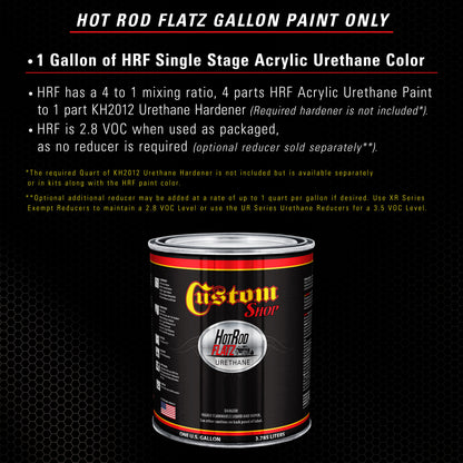 Black Metallic - Hot Rod Flatz Flat Matte Satin Urethane Auto Paint - Paint Gallon Only Coating, 4:1