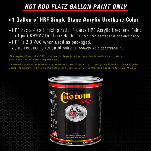 Black Metallic - Hot Rod Flatz Flat Matte Satin Urethane Auto Paint - Paint Gallon Only - Professional Low Sheen Automotive, Car Truck Coating, 4:1 Mix Ratio