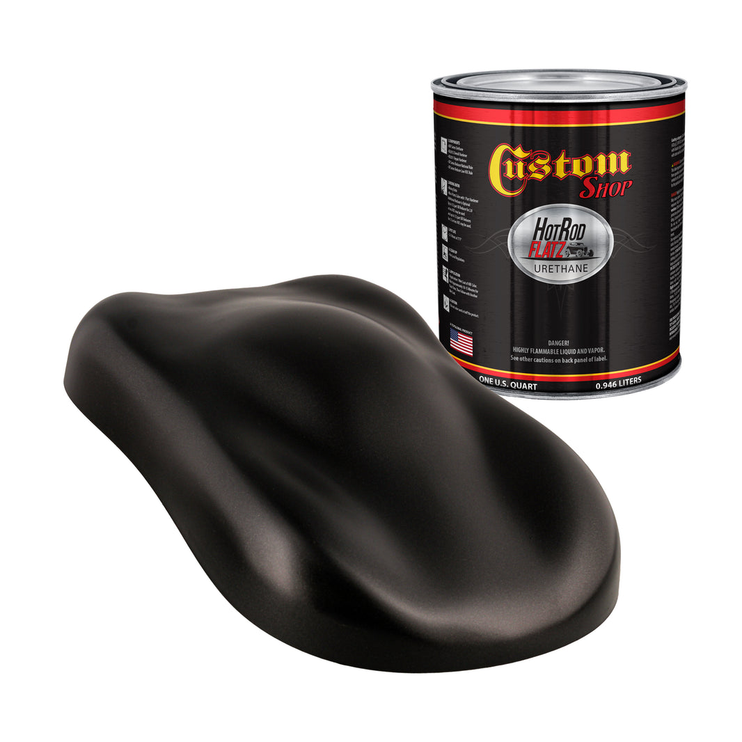Black Metallic - Hot Rod Flatz Flat Matte Satin Urethane Auto Paint - Paint Quart Only Coating, 4:1