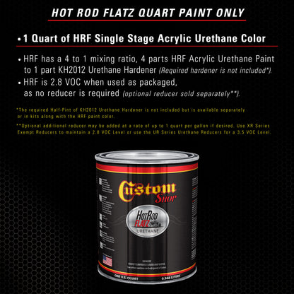 Black Metallic - Hot Rod Flatz Flat Matte Satin Urethane Auto Paint - Paint Quart Only Coating, 4:1