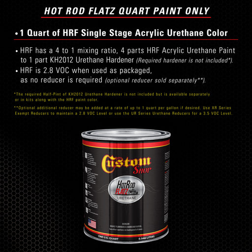 Black Metallic - Hot Rod Flatz Flat Matte Satin Urethane Auto Paint - Paint Quart Only - Professional Low Sheen Automotive, Car Truck Coating, 4:1 Mix Ratio