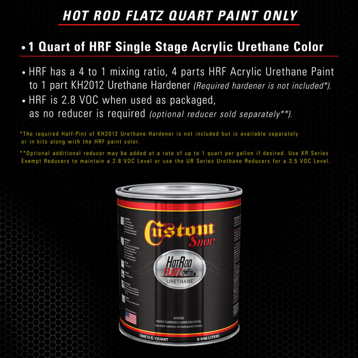 Black Metallic - Hot Rod Flatz Flat Matte Satin Urethane Auto Paint - Paint Quart Only - Professional Low Sheen Automotive, Car Truck Coating, 4:1 Mix Ratio