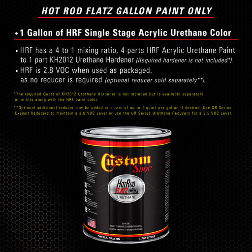 Black Sparkle Metallic - Hot Rod Flatz Flat Matte Satin Urethane Auto Paint - Paint Gallon Only - Professional Low Sheen Automotive, Car Truck Coating, 4:1 Mix Ratio