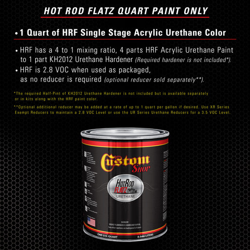 Meteor Gray Metallic - Hot Rod Flatz Flat Matte Satin Urethane Auto Paint - Paint Quart Only - Professional Low Sheen Automotive, Car Truck Coating, 4:1 Mix Ratio