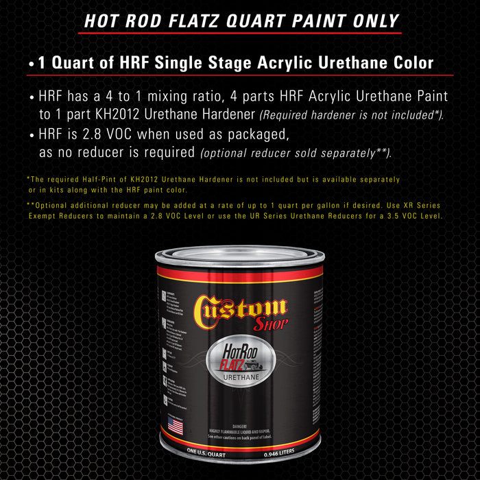 Meteor Gray Metallic - Hot Rod Flatz Flat Matte Satin Urethane Auto Paint - Paint Quart Only - Professional Low Sheen Automotive, Car Truck Coating, 4:1 Mix Ratio