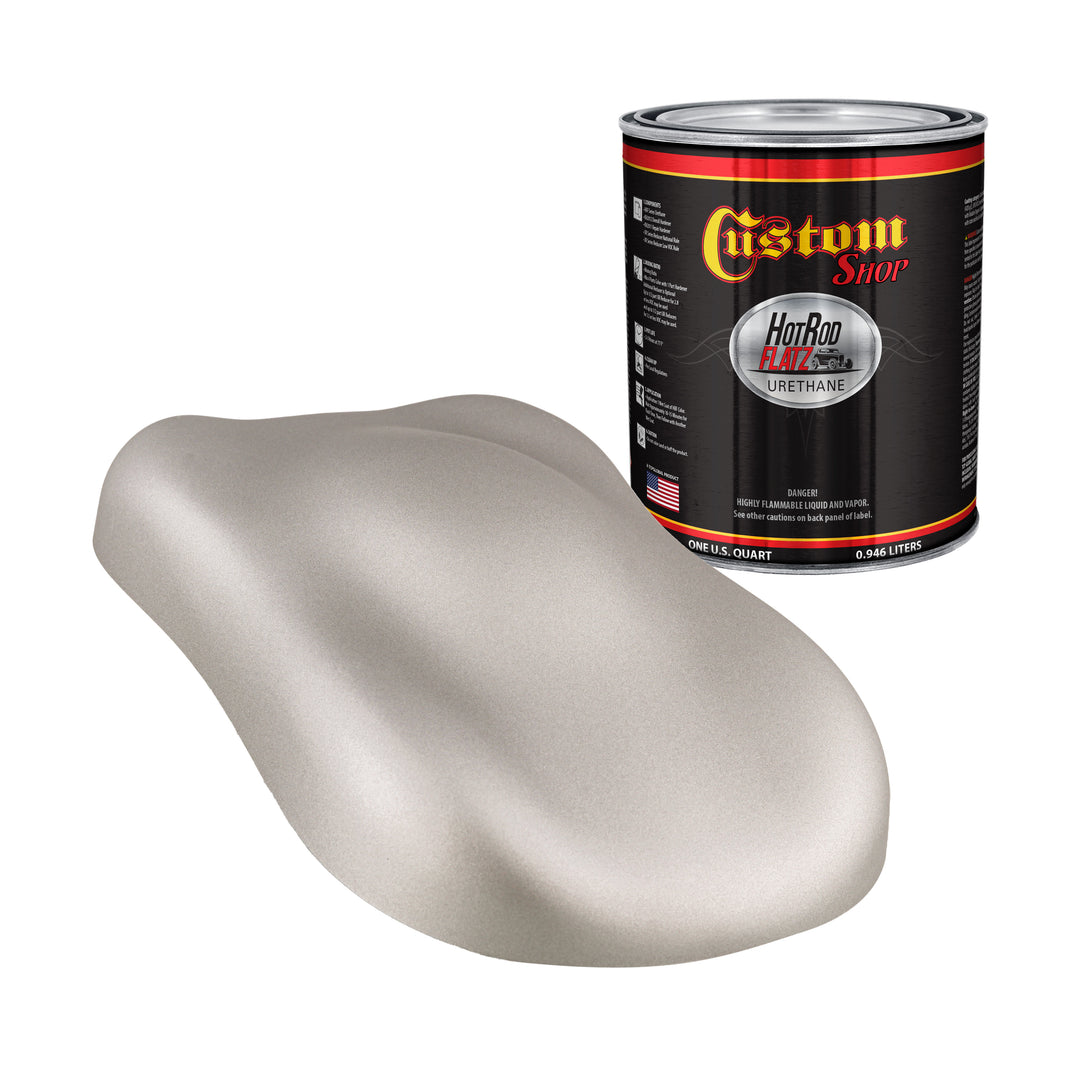Bright Silver Metallic - Hot Rod Flatz Flat Matte Satin Urethane Auto Paint - Paint Quart Only