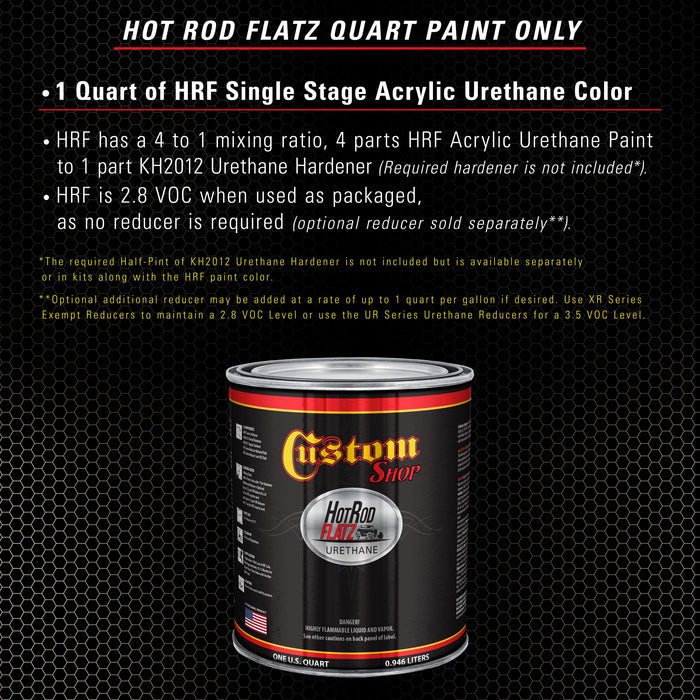 Galaxy Silver Metallic - Hot Rod Flatz Flat Matte Satin Urethane Auto Paint - Paint Quart Only - Professional Low Sheen Automotive, Car Truck Coating, 4:1 Mix Ratio