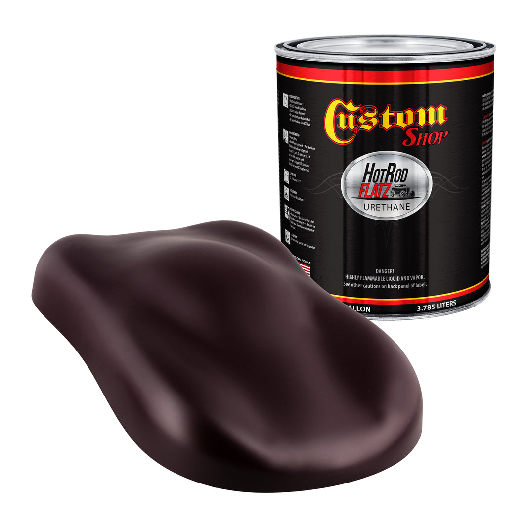 Deep Maroon - Hot Rod Flatz Flat Matte Satin Urethane Auto Paint - Paint Gallon Only Coating, 4:1 Mix