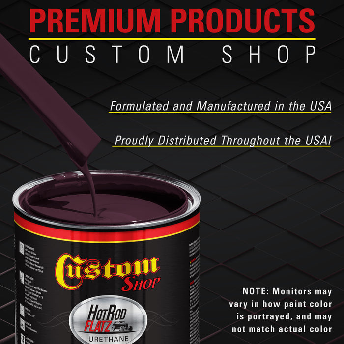 Deep Maroon - Hot Rod Flatz Flat Matte Satin Urethane Auto Paint - Paint Gallon Only - Professional Low Sheen Automotive, Car Truck Coating, 4:1 Mix Ratio