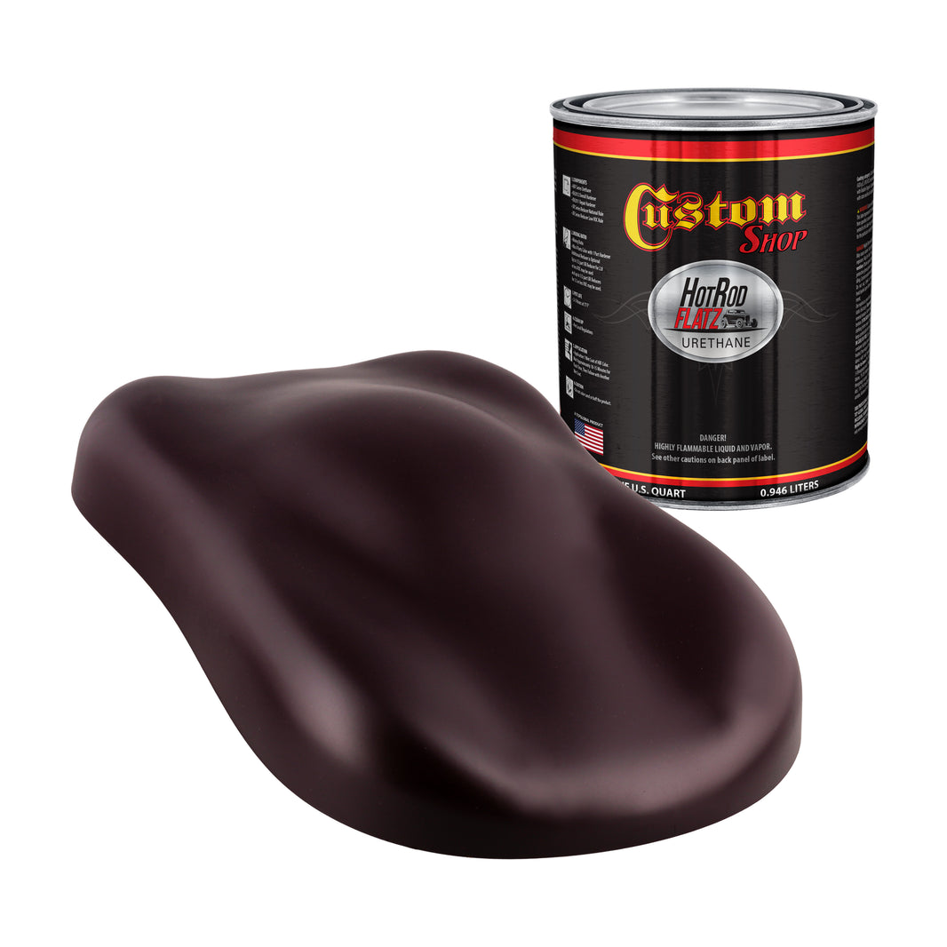 Deep Maroon - Hot Rod Flatz Flat Matte Satin Urethane Auto Paint - Paint Quart Only Coating, 4:1 Mix
