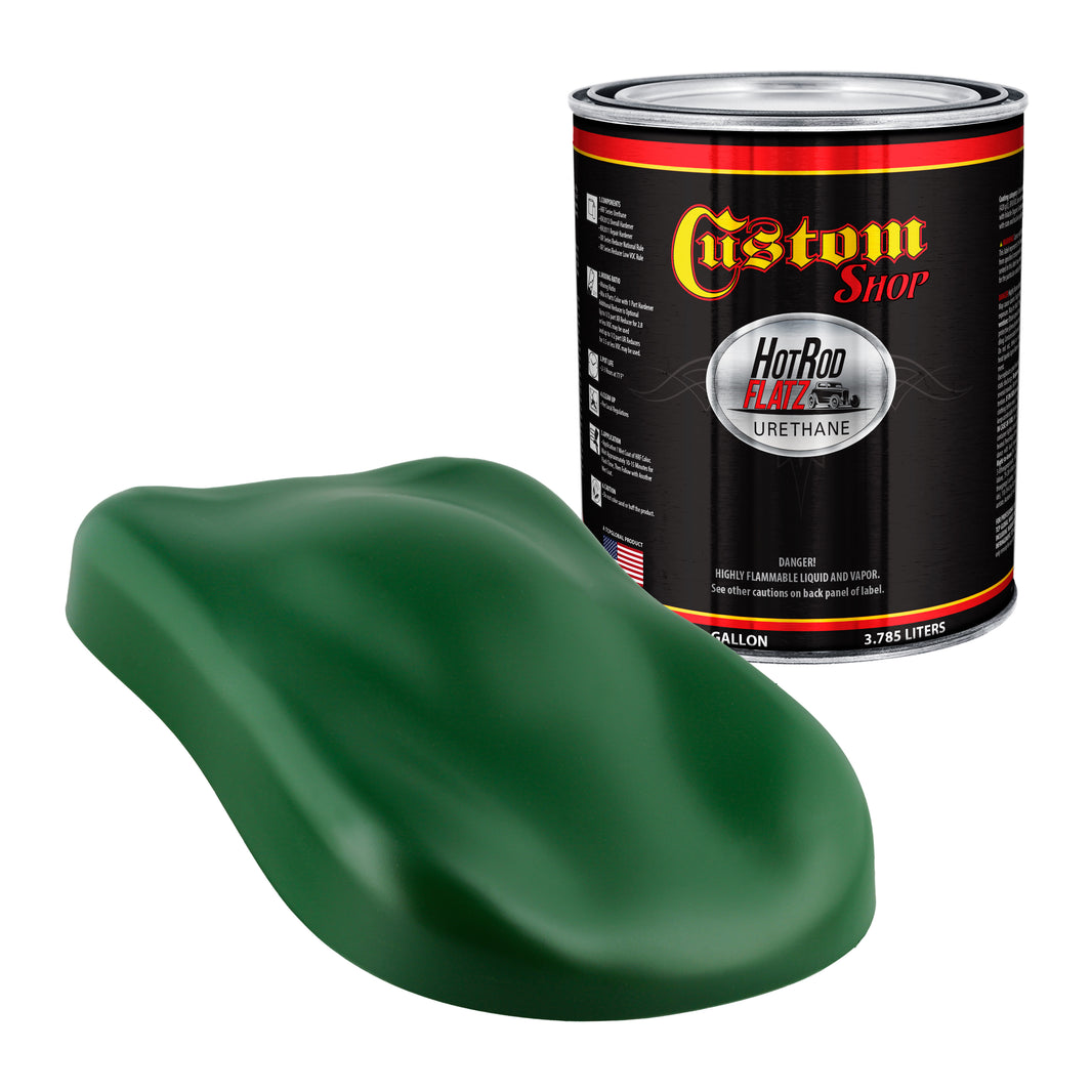 Speed Green - Hot Rod Flatz Flat Matte Satin Urethane Auto Paint - Paint Gallon Only Coating, 4:1 Mix