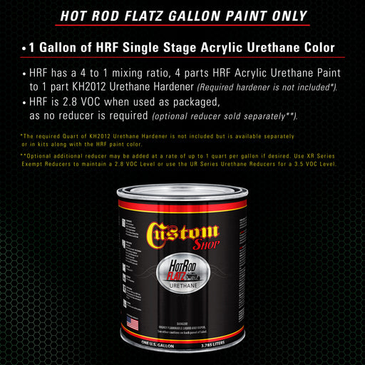 Speed Green - Hot Rod Flatz Flat Matte Satin Urethane Auto Paint - Paint Gallon Only - Professional Low Sheen Automotive, Car Truck Coating, 4:1 Mix Ratio