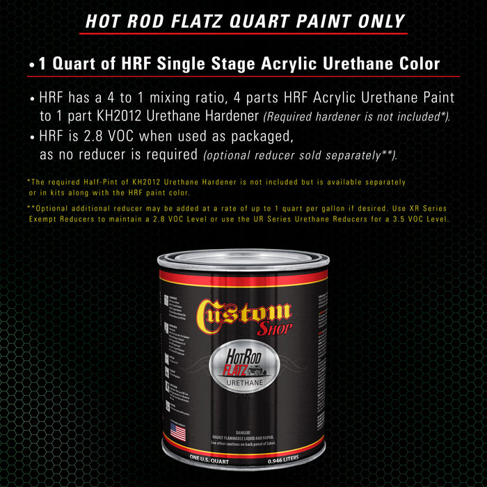 Speed Green - Hot Rod Flatz Flat Matte Satin Urethane Auto Paint - Paint Quart Only - Professional Low Sheen Automotive, Car Truck Coating, 4:1 Mix Ratio