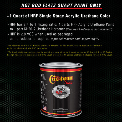 Speed Green - Hot Rod Flatz Flat Matte Satin Urethane Auto Paint - Paint Quart Only - Professional Low Sheen Automotive, Car Truck Coating, 4:1 Mix Ratio