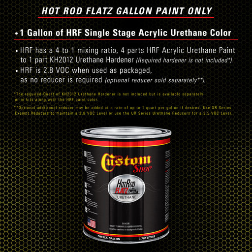 Rally Yellow - Hot Rod Flatz Flat Matte Satin Urethane Auto Paint - Paint Gallon Only - Professional Low Sheen Automotive, Car Truck Coating, 4:1 Mix Ratio