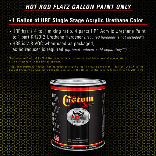 Rally Yellow - Hot Rod Flatz Flat Matte Satin Urethane Auto Paint - Paint Gallon Only - Professional Low Sheen Automotive, Car Truck Coating, 4:1 Mix Ratio