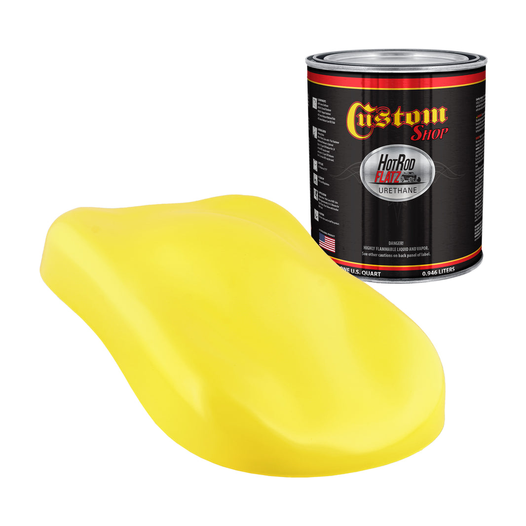 Rally Yellow - Hot Rod Flatz Flat Matte Satin Urethane Auto Paint - Paint Quart Only Coating, 4:1 Mix